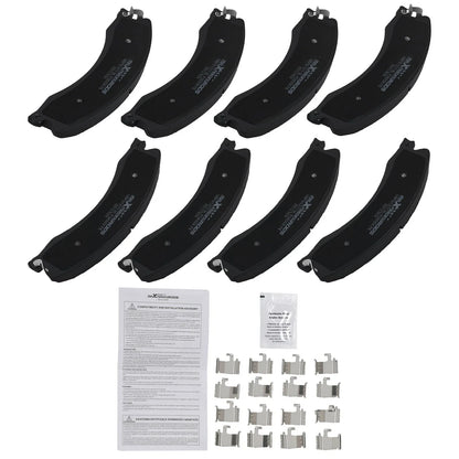 Front & Rear Brake Pads Kit for Chevy Silverado GMC Sierra 2500 3500 HD (2011–2019)