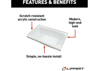 24" x 46" Bathtub Right Drain for Lippert