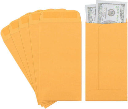 Set of 4 Money Envelopes for ValBox 3.5x6.5 Brown Kraft #7 Coin Envelopes