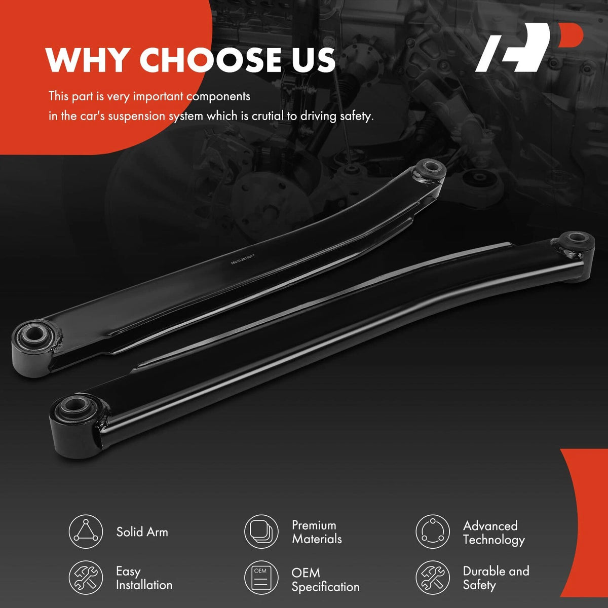 2X Rear Upper Lateral Arm for Kia Sportage (2005–2010) Hyundai (2005–2009) GS90129, CMS95101, 521-677, 55210-2E100