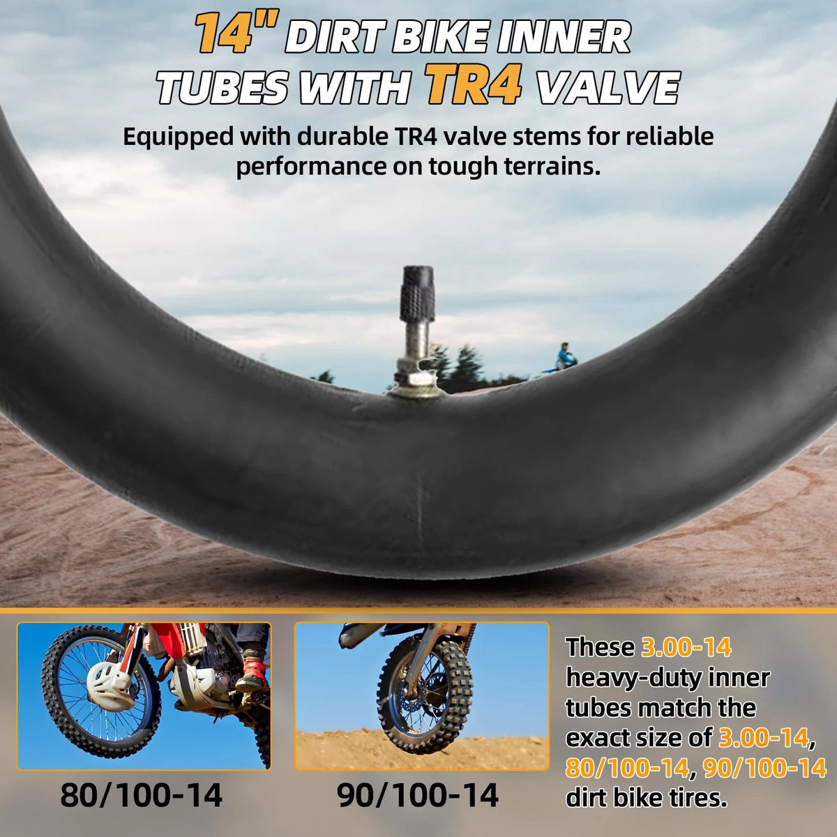 Heavy Duty Inner Tube for Dirt Bike (90/100-14)