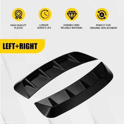 2X Glossy Black Side Wing Air Flow Fender Vent Covers for Universal Car Truck