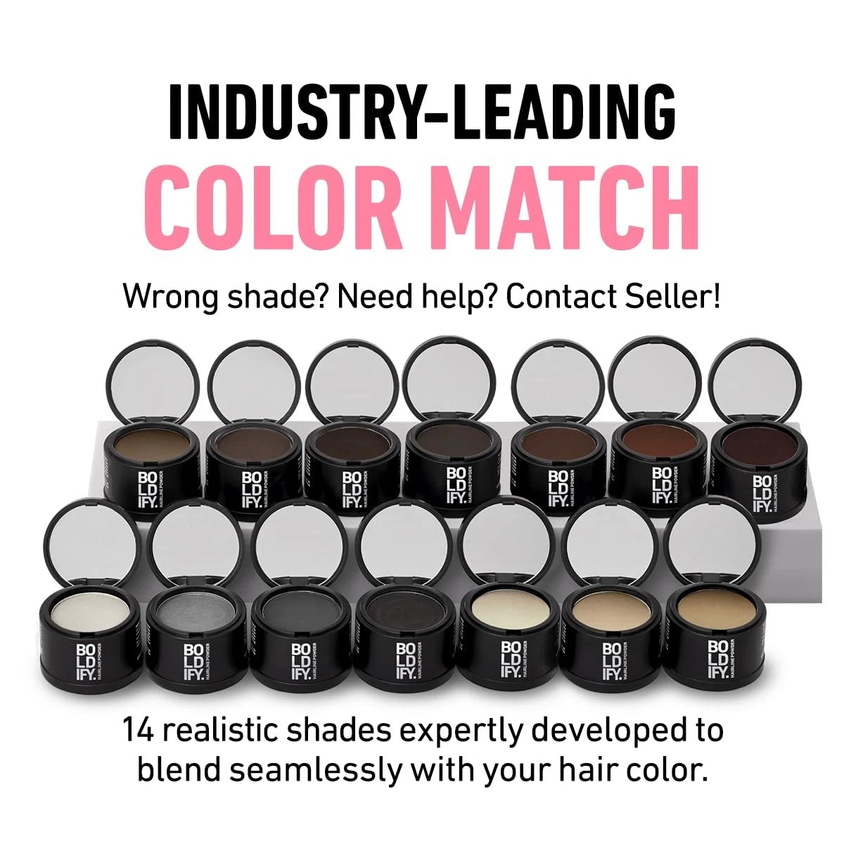 BOLDIFY Hairline Powder for All Makes and Models (Water-Resistant, Dark Brown)