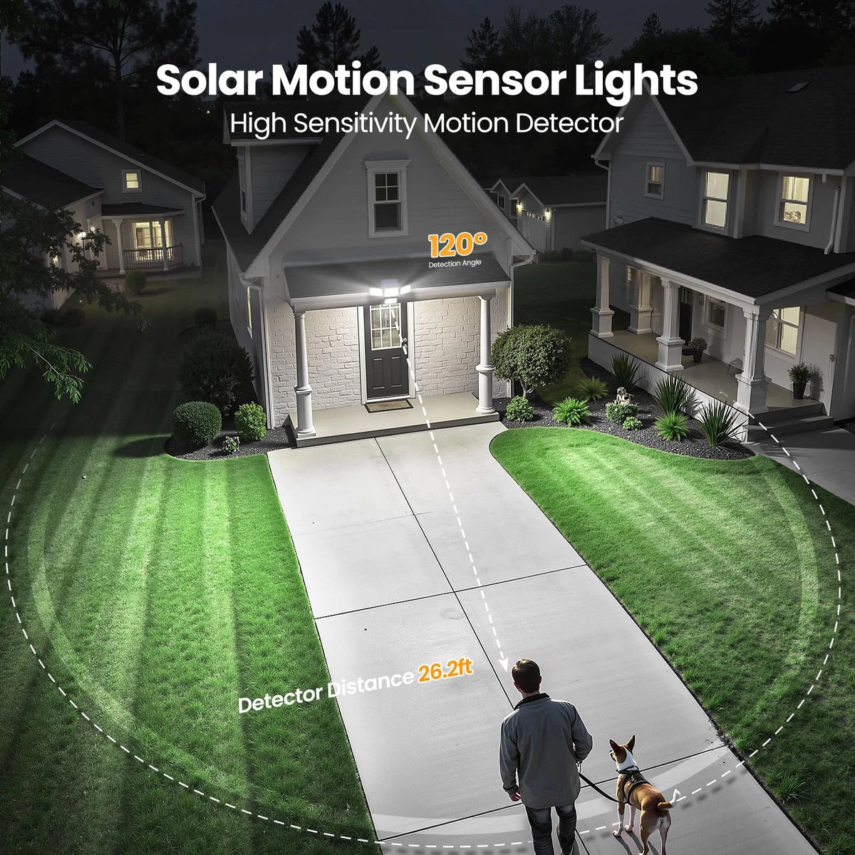 4X Solar Motion Sensor Lights for Outdoor Use (3000LM)
