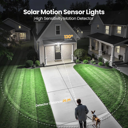 4X Solar Motion Sensor Lights for Outdoor Use (3000LM)