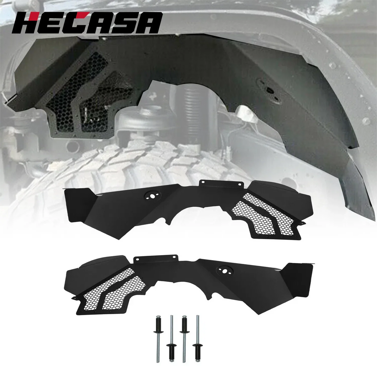 Front Aluminum Inner Fender Liners for Jeep Wrangler JK JKU (2007–2018)