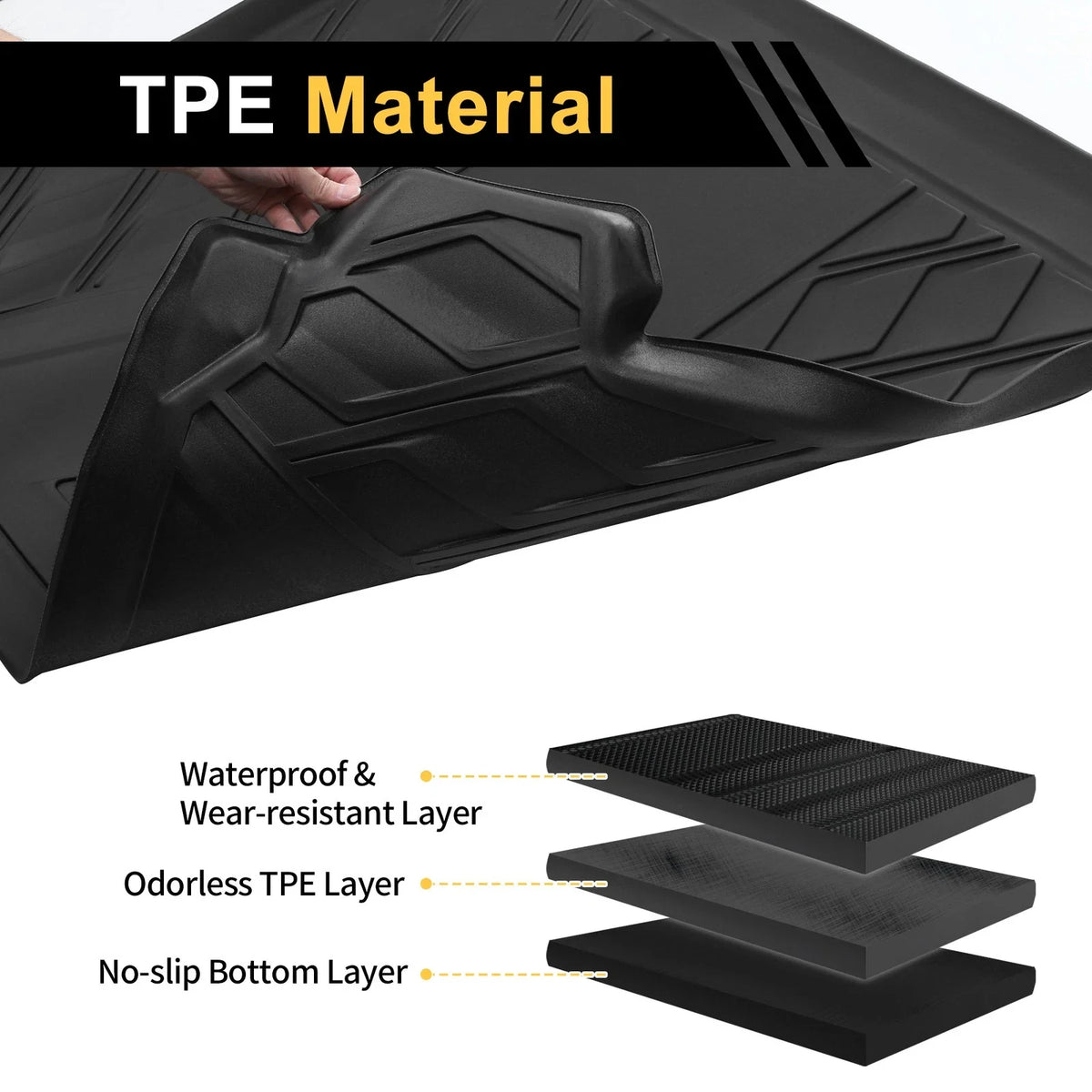 Rear Trunk Mat for BMW 5 Series G30 520i 530i (2017–2023) TPE Cargo Liner