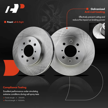Front Brake Rotor & Pad Set with Wheel Hub & Bearing for Honda Fit (2007–2008)