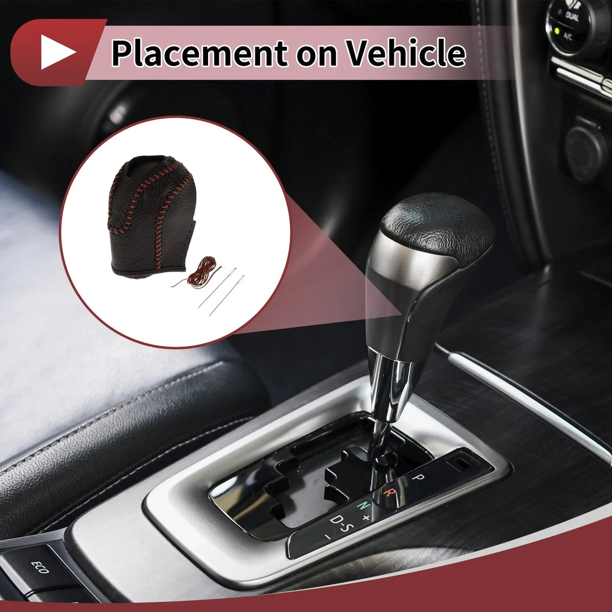 Gear Shift Knob Cover for Volkswagen Taos (2022–2023) Black Brown