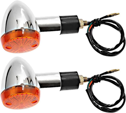 Turn Signal Lights Chrome Bullet 12V for Motorcycle (QUI999)