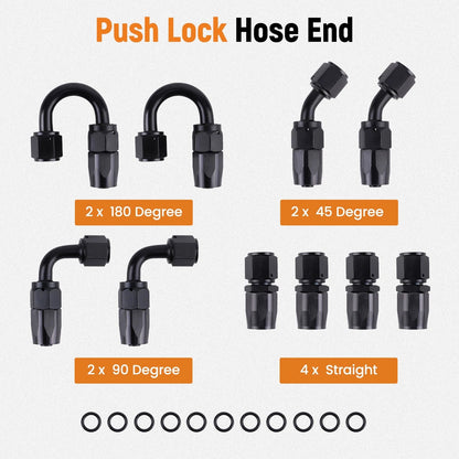 20FT 6AN Fuel Hose Line Kit for Universal Applications (500PSI)