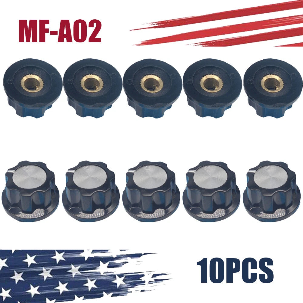 10Pcs Boss Style Knob for Guitars, Ham Radios & FX Pedals