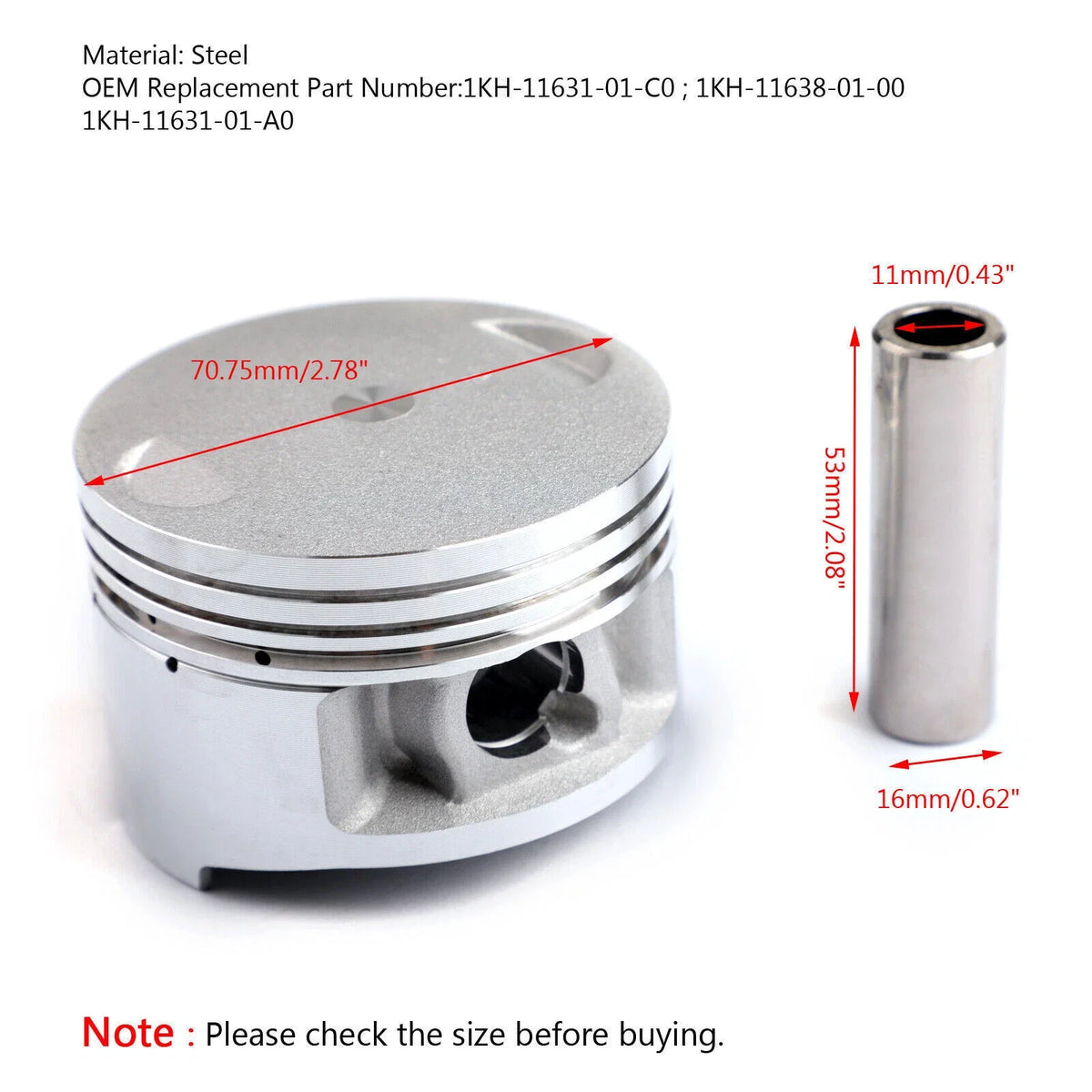 Piston Ring Kit +0.75mm for Yamaha XT225 XT 225 (1987–2007) Bore 70.75mm