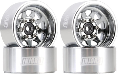 1.0" Beadlock Wheels for INJORA (No Specific Years) - Stamped Steel, Silver