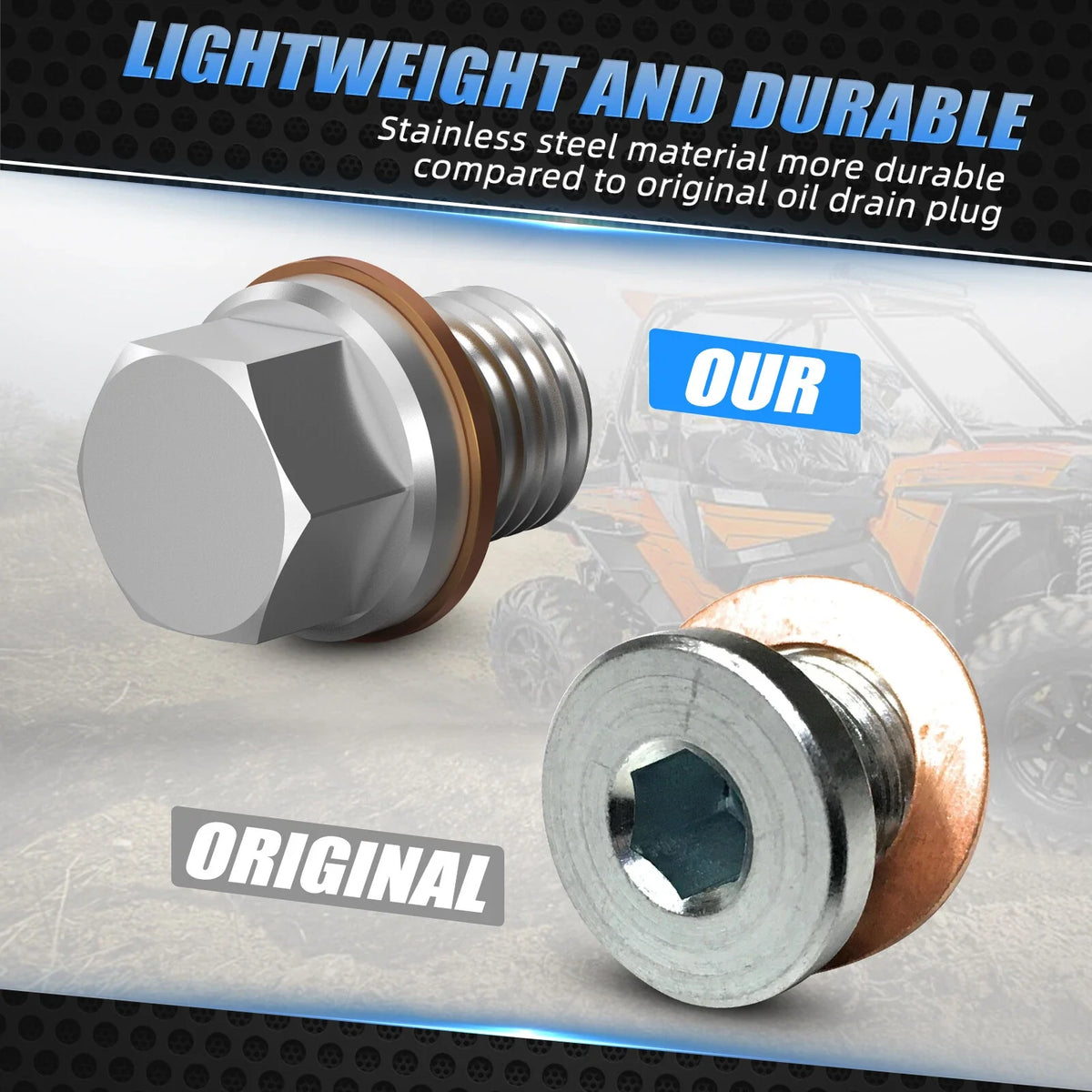 Oil Drain Plug for Polaris RZR XP Turbo, RZR XP 1000 (2015–2021)