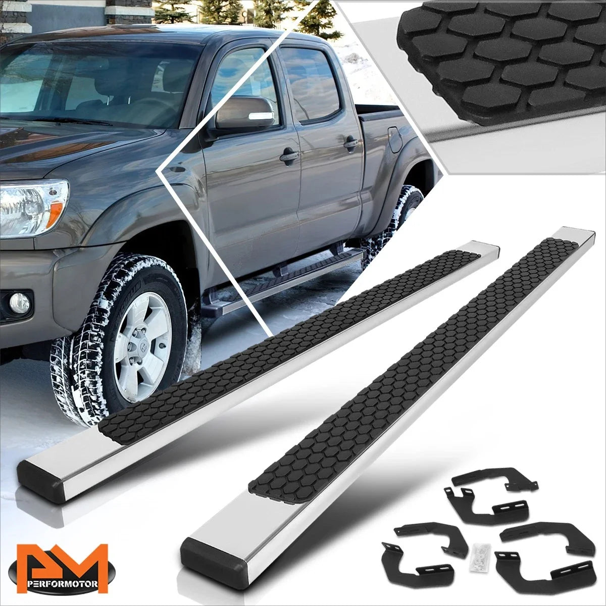 5" Honeycomb Step Pad Nerf Bar Running Boards for Tacoma Double/Crew Cab (2005–2022)