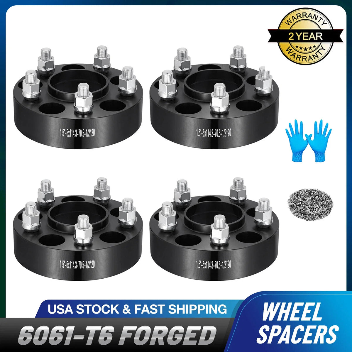 Set of 4 Hubcentric Wheel Spacers for Ford Mustang Edge Ranger (1994–2023)
