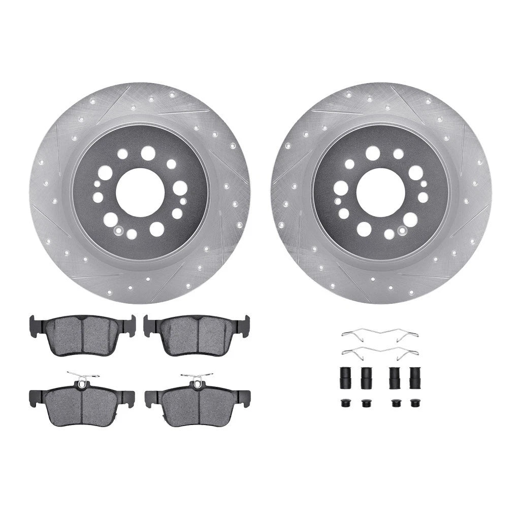 Set of 4 Drilled and Slotted Rotors for Acura RDX (2019) ALX-PAU-DF-7512-59110-CLA1