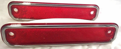 Side Marker Lights Amber Red Front Left Right w Trim for Chevy GMC (1973–1980)