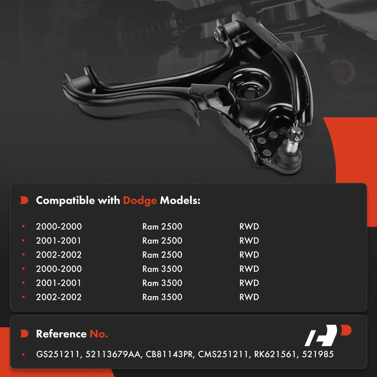 Front Left Lower Control Arm with Ball Joint for Dodge Ram 2500