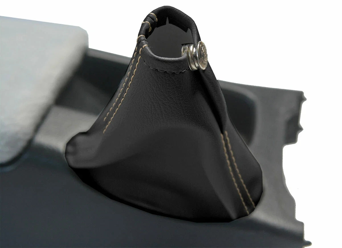 E Brake Boot Cover for Nissan Skyline R32 (1989–1993) Black Beige Stitch
