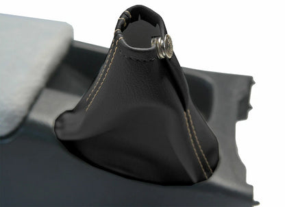 E Brake Boot Cover for Nissan Skyline R32 (1989–1993) Black Beige Stitch