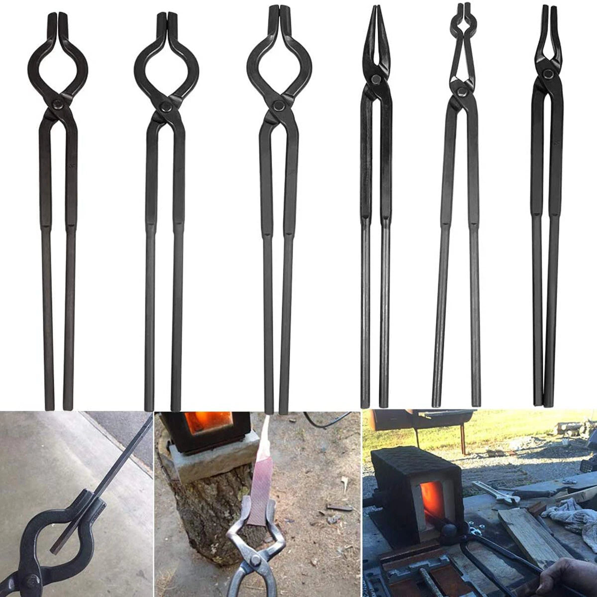 Set of 2 Blacksmith Tongs for Knife Making