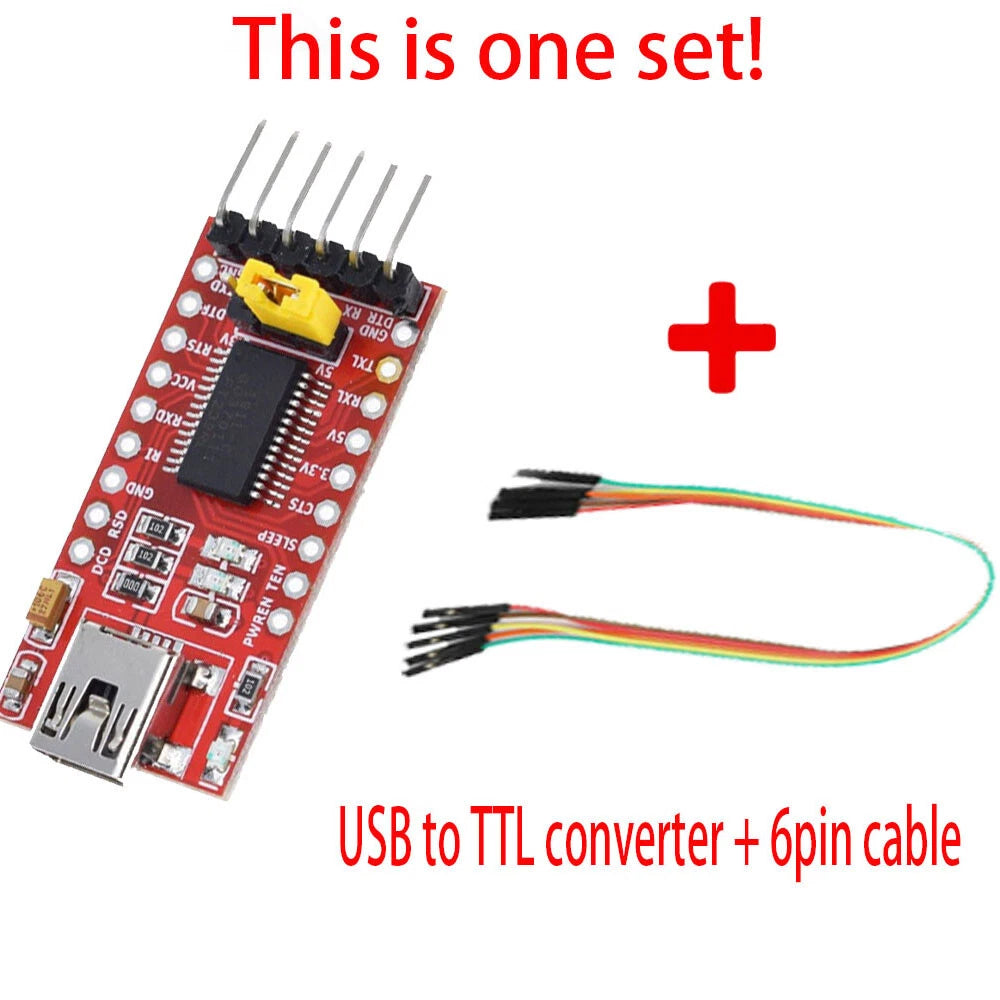 Set of 2 FT232RL USB to TTL Serial Adapter Module Mini Port