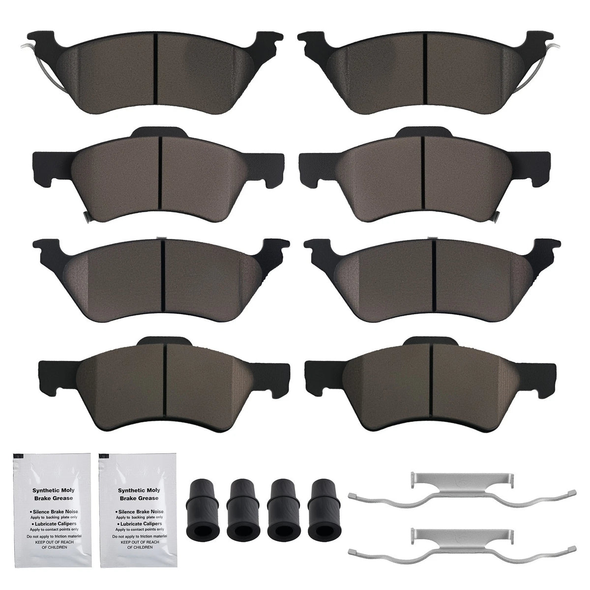 Set of 4 Ceramic Brake Pads for Dodge Caravan/Grand Caravan (2001–2007) BX2Z4H, D857, D858, P857, P858