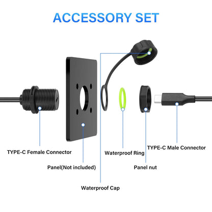 USB C to C Waterproof Cable for Automotive Use (IP68)