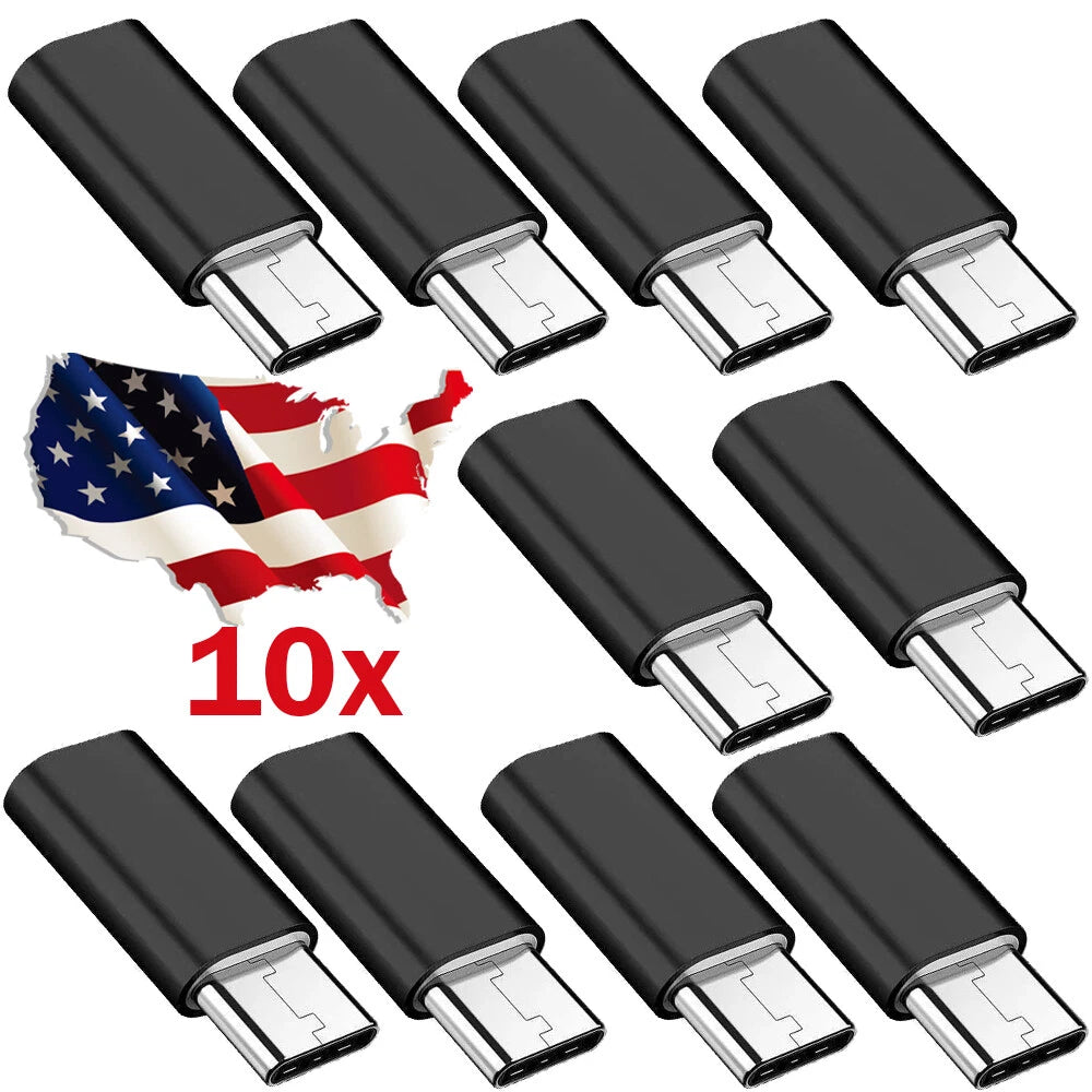 10X USB Type-C Male to Micro USB 3.1 Female Converter Adapter