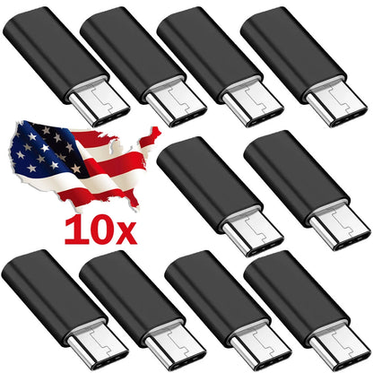 10X USB Type-C Male to Micro USB 3.1 Female Converter Adapter