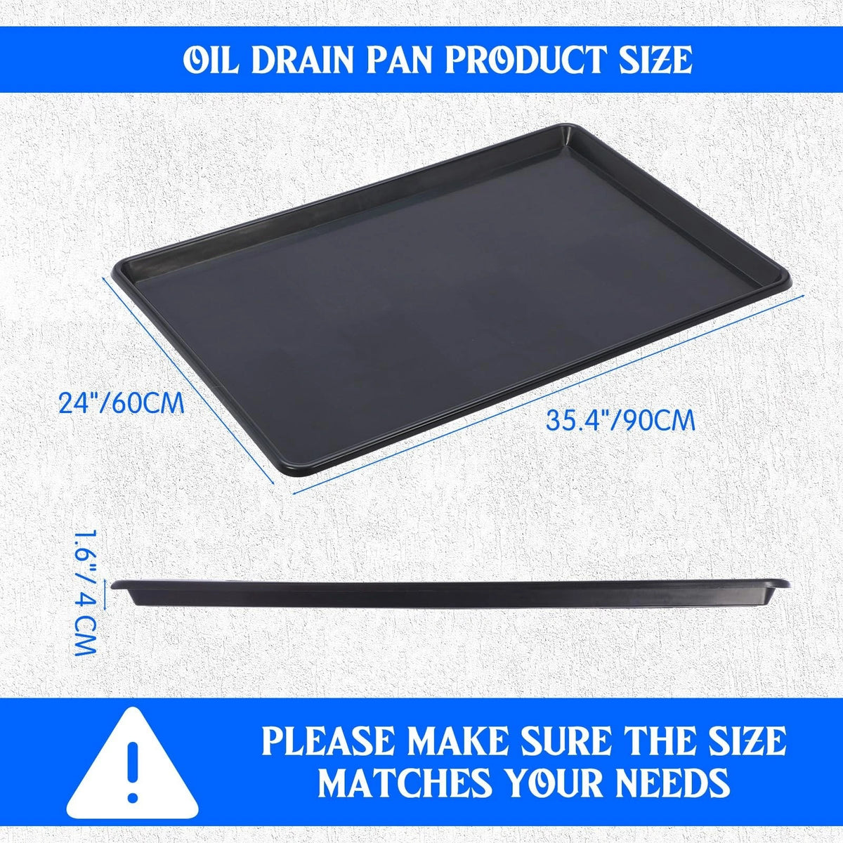 3X Extra Large Oil Drip Pan for Under Car (35.4 x 24 x 1.6 in)