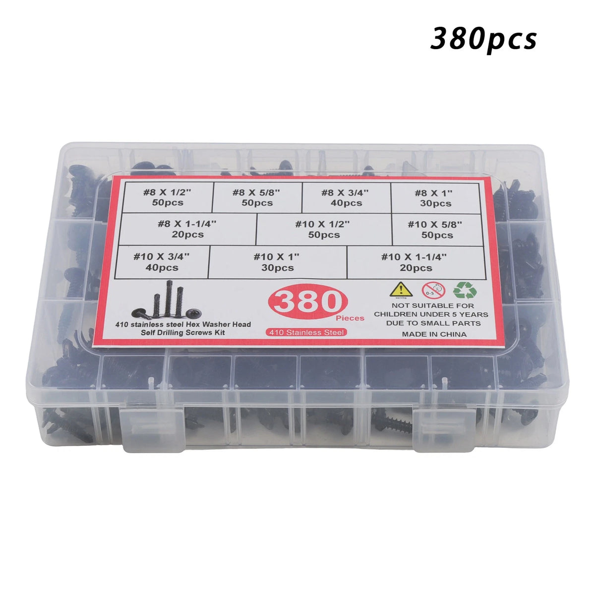 380PC Black Oxide Coated 410 Stainless Steel Self-Drilling Screws