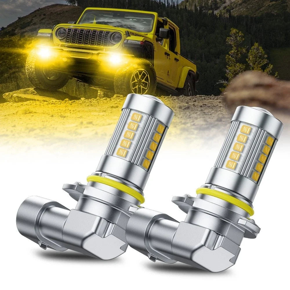 Set of 2 9006 LED Fog Driving Light Bulbs for Lexus LS460 (2007–2012) Golden Yellow