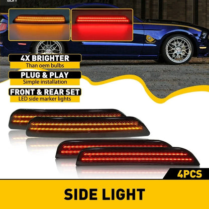 Set of 4 LED Side Marker Lights for Ford Mustang (2010–2014) Smoked