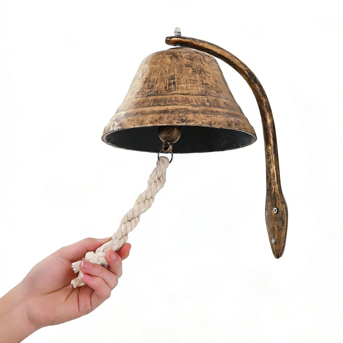 Hanging Dinner Bell for Outdoor Use - 4.7" Vintage Style Retro
