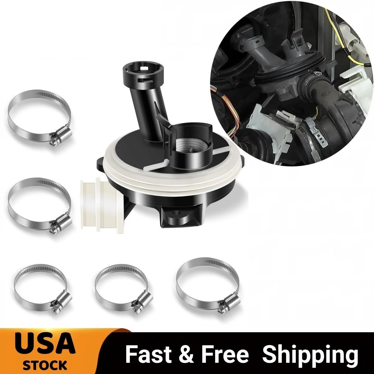 Diverter Valve Kit for GE, Whirlpool, Kenmore, Maytag, Amana Dishwashers