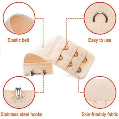 4PCS Adjustable Bra Extender 2/3/4 Hooks with Elastic Strap Extension