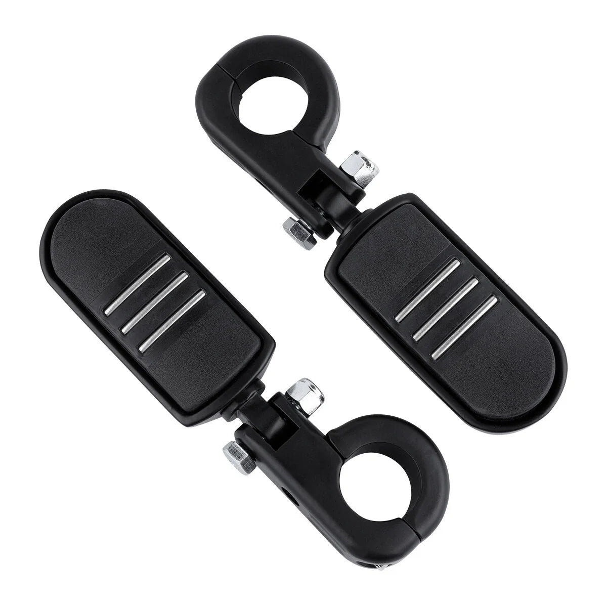 1-1/4" Matte Black Engine Guard Foot Pegs for Harley Touring Sportster