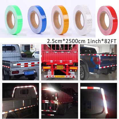 Reflective Tape for Trailer (DOT-C2 Approved, 1" x 82FT, 5 Colors)