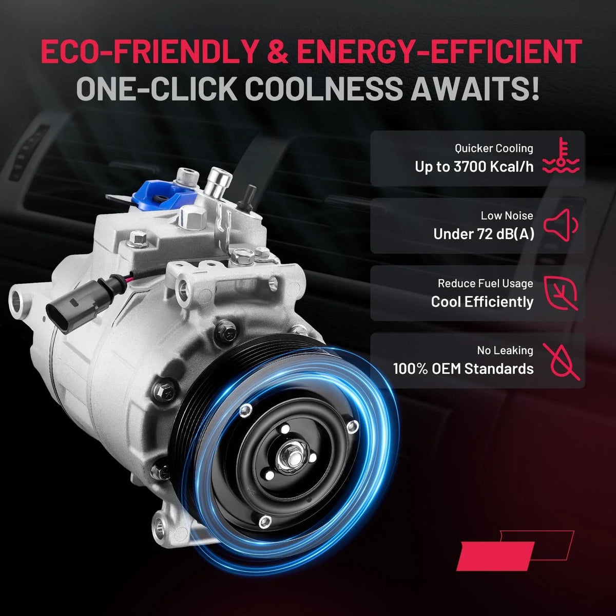 AC Compressor w/ Clutch for Volkswagen Touareg (2006–2017) Q7 3.6L