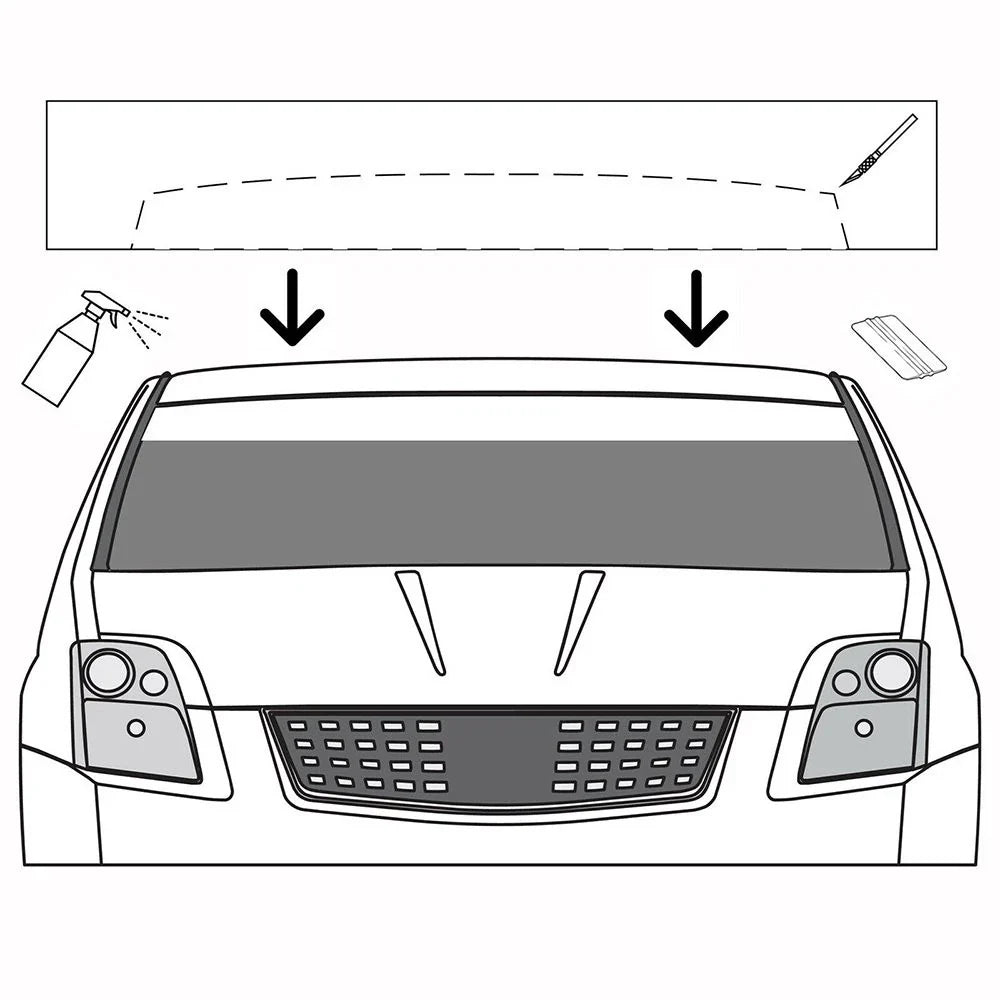 Matte Black Vinyl Windshield Banner Decal for Toyota Prius (2001–2023)