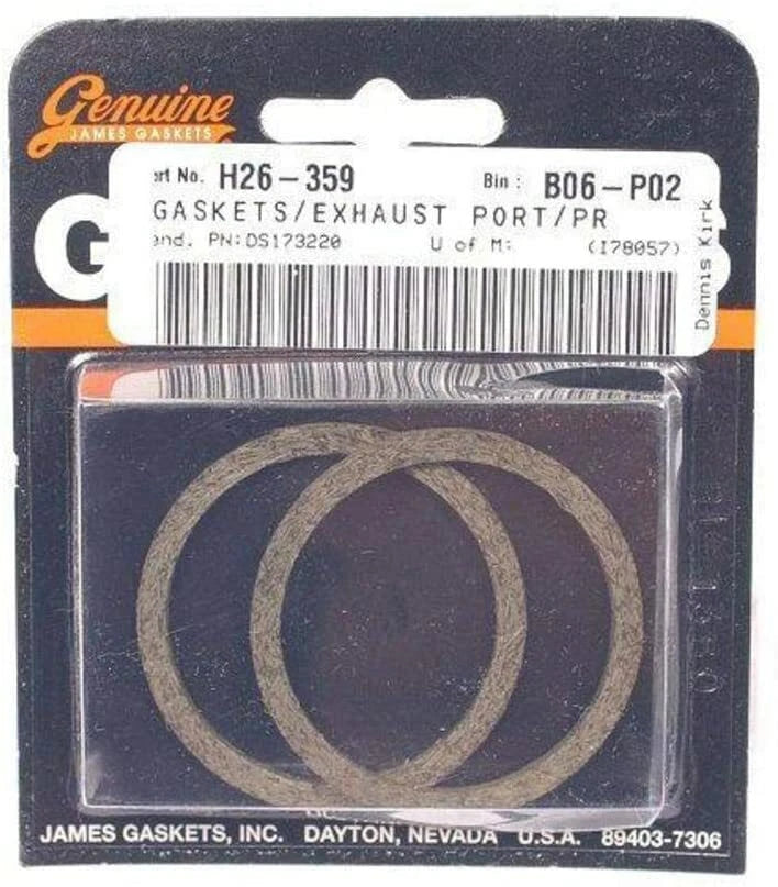 Flat Pair Set Exhaust Port Gaskets for Harley Big Twin (JGI-17048-98)