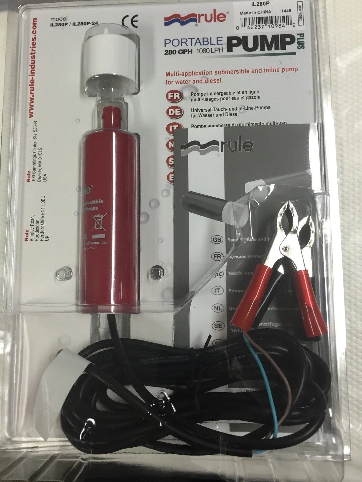Submersible Inline Pump IL280P for Diesel Water 24V (1080 lph)
