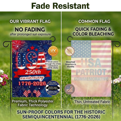 250th Anniversary Garden Flag for USA (12x18 inches)