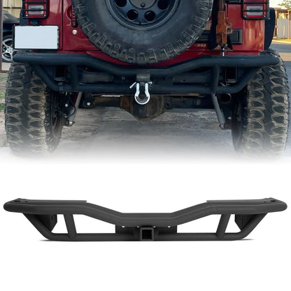 Textured Rear Bumper Guard w/ Receiver Hitch for Jeep Wrangler JK (2007–2018)