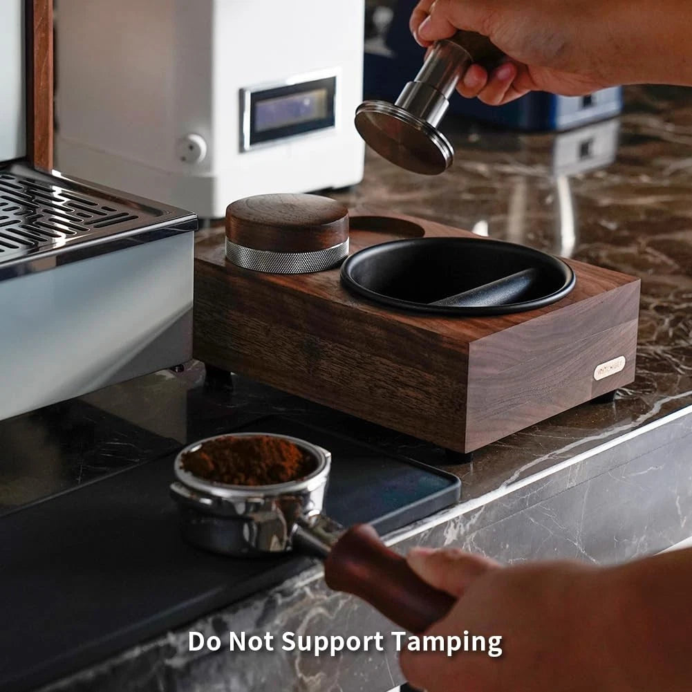 Knock Box Wooden with Tamper Station for Espresso Machines (51-58mm)