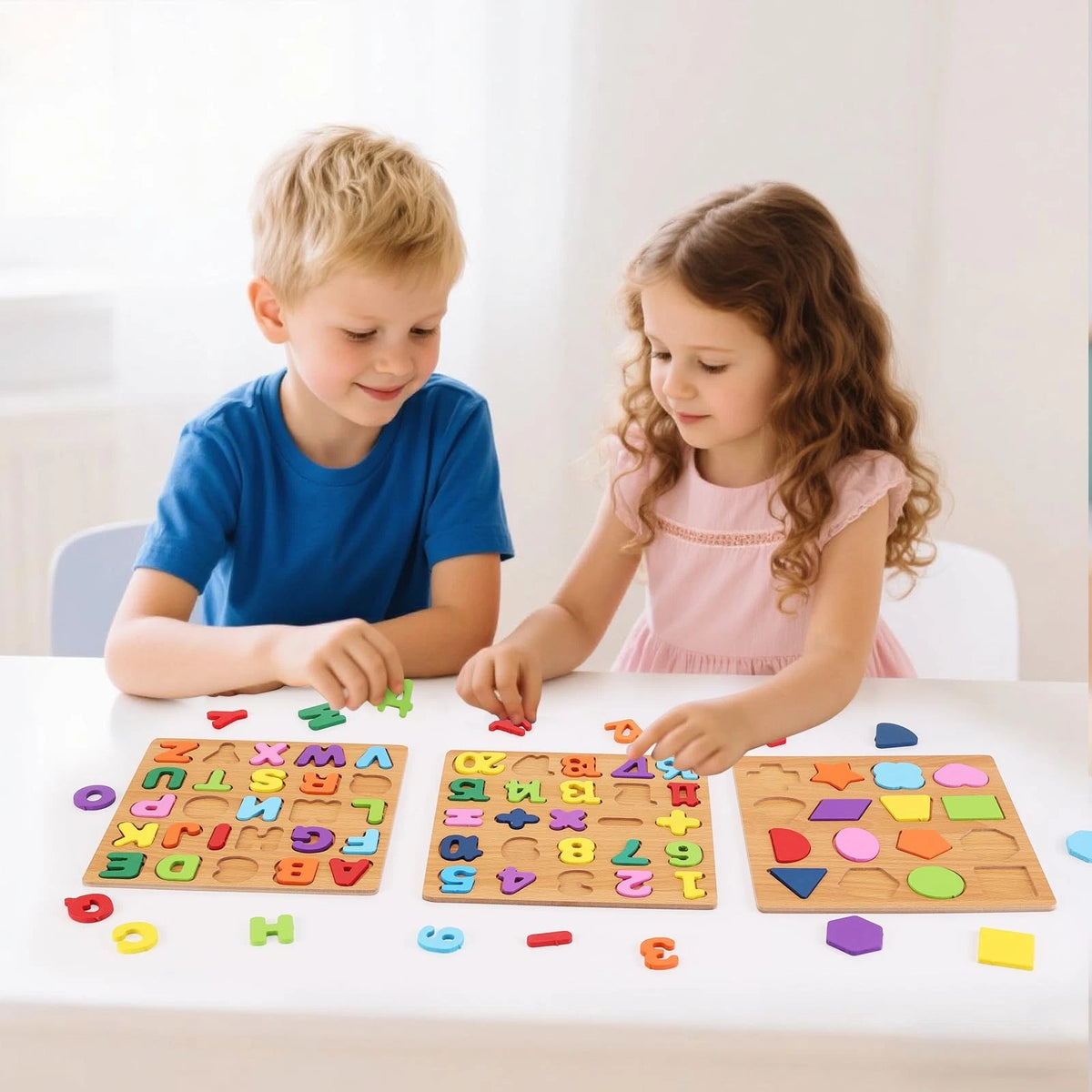 Pack of 3 Alphabet Wooden Puzzles for Toddlers 3-5