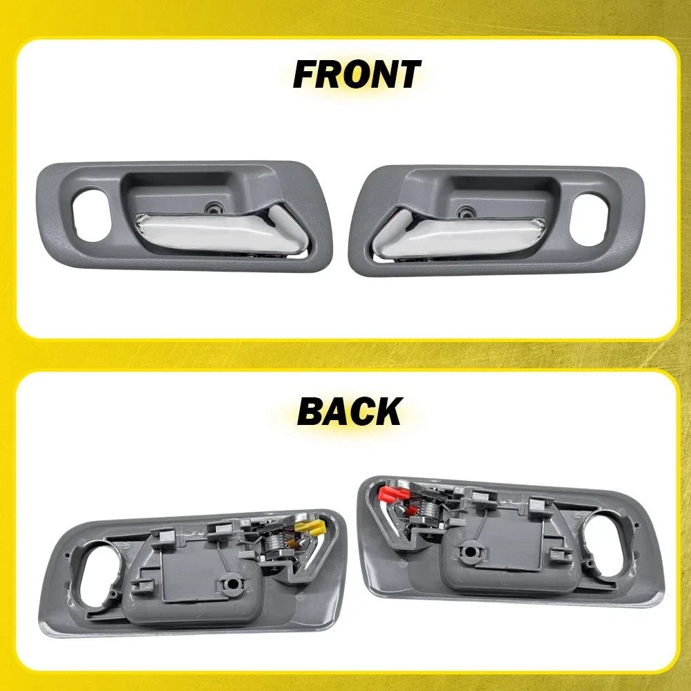 2X Door Handle Set for Honda Accord (1998–2002) Front Inner Gray Housing Chrome